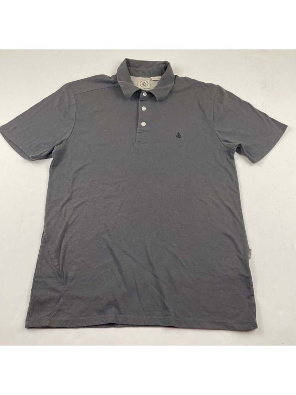 VOLCOM Polo Shirt Men’s S Petit Gray Cotton Blend Knit Casual Golf